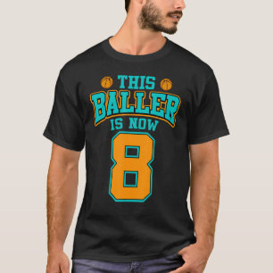 Basketball 8 Jahre alt Kind 8. Geburtstag für Jung T-Shirt