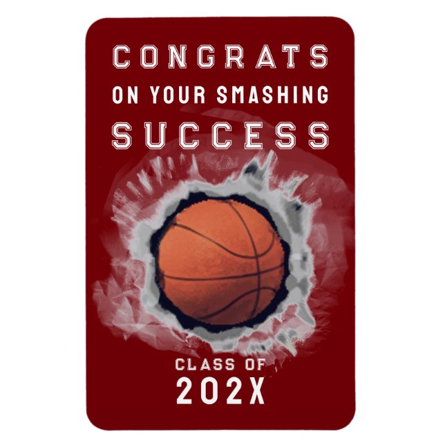 Basketball Abschluss Glückwunschs Magnet (Vertikal)