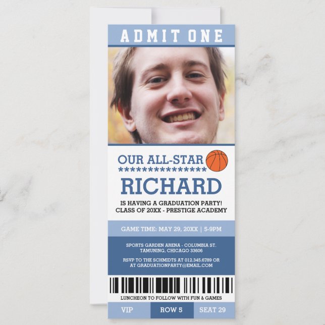 Basketball-Abschluss-Party lädt ein Einladung (Vorderseite)