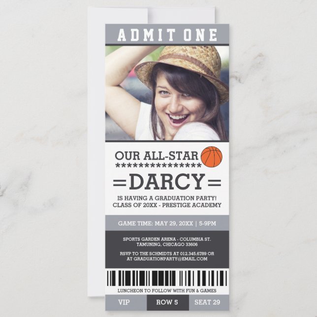 Basketball-Abschluss-Party lädt ein Einladung (Vorderseite)