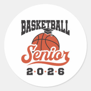 Basketball-Absolvent 2026 Runder Aufkleber