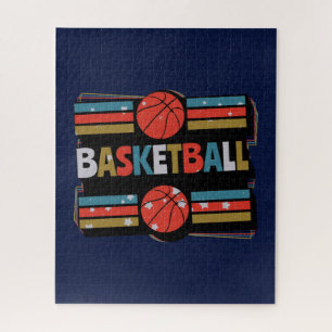 Basketball Abstraktes Word Kunst, Minimalistisch Puzzle