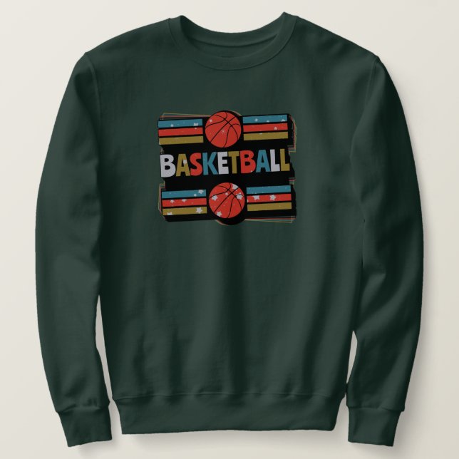Basketball Abstraktes Word Kunst, Minimalistisch Sweatshirt (Design vorne)