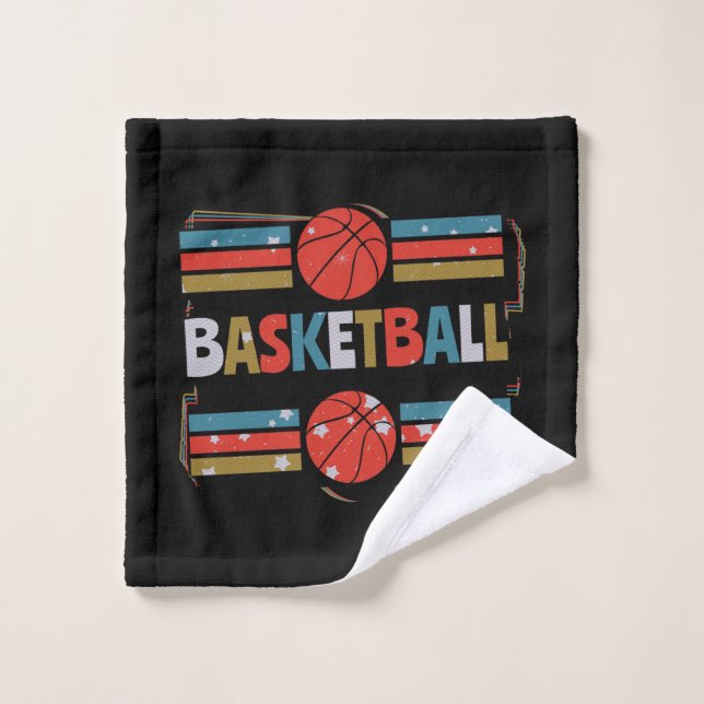 Basketball Abstraktes Word Kunst, Minimalistisch Waschlappen (Waschlappen)