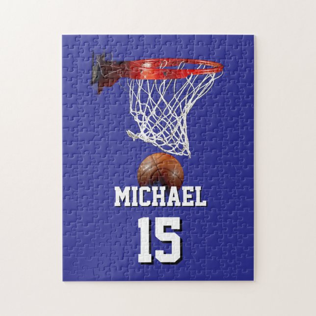 Basketball Add Your Name & Number Pop Art Puzzle (Vertikal)