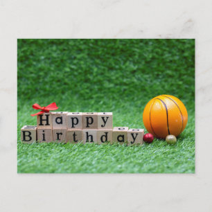 Basketball Alles Gute zum Geburtstag an Spieler mi Postkarte