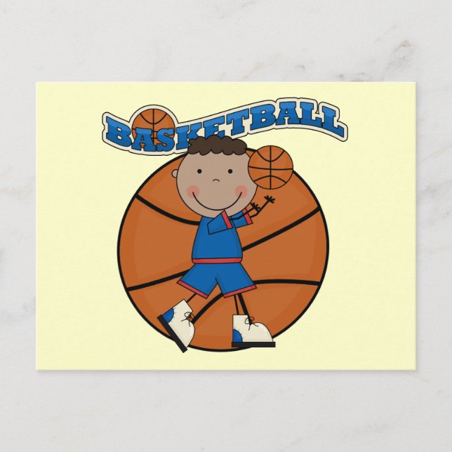 BASKETBALL American American Boy Tshirts und Gesch Postkarte (Vorderseite)