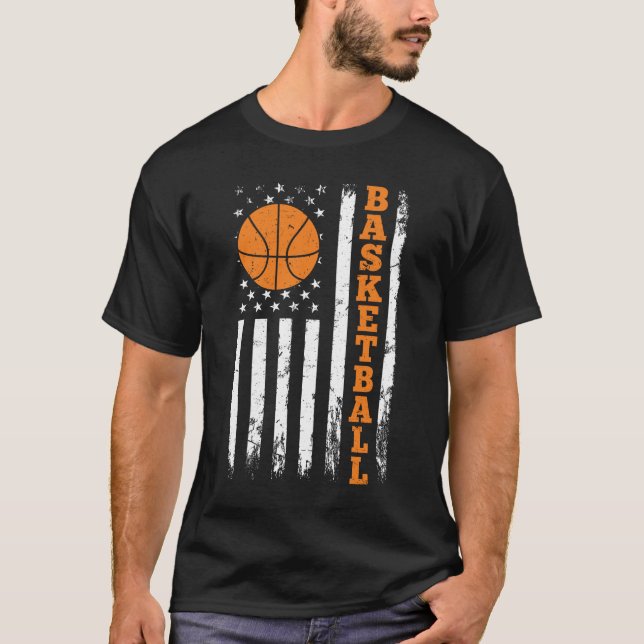 Basketball American Flag T-Shirt (Vorderseite)