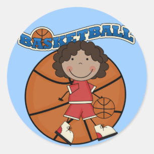 BASKETBALL American Girl T - Shirt and Gift Runder Aufkleber