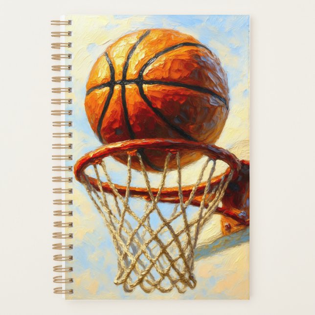 Basketball Art Notebook - Sports Design Journal Planer (Vorderseite)