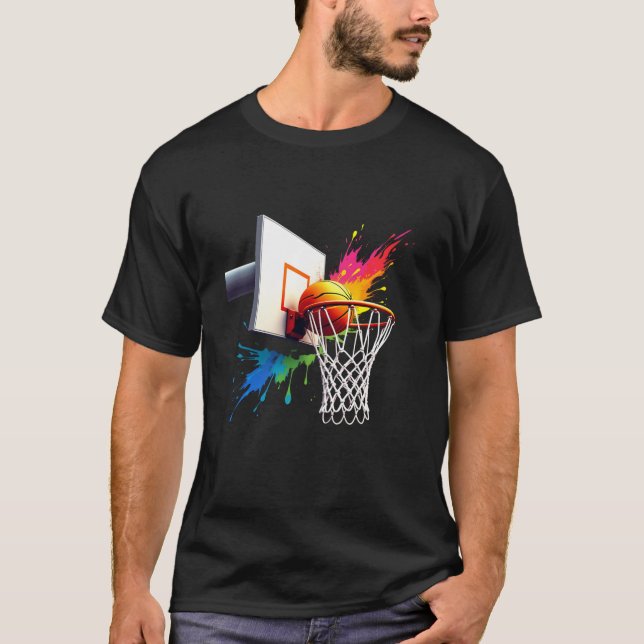 Basketball art Zuhause Plate Tropfen für Boys Ice  T-Shirt (Vorderseite)