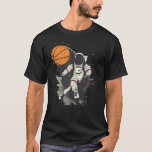 Basketball Artwork Astronaut Zeichne Basketball Pl T-Shirt