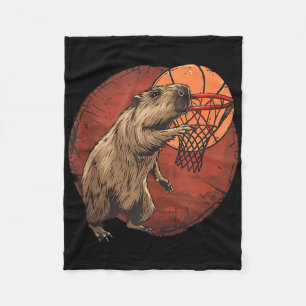 Basketball Artwork Basketball Lover Capybara Drawi Fleecedecke