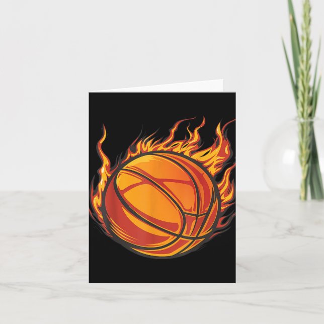 Basketball Artwork Basketball Lover Flaming Hot Dr Karte (Vorderseite)