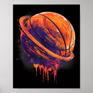 Basketball Artwork Basketball Lover Planet Waterla Poster