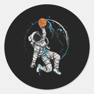 Basketball Artwork Basketball Spieler Astronaut Dr Runder Aufkleber