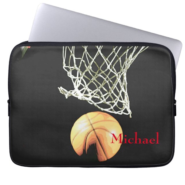 Basketball Artwork Ihr Name Laptopschutzhülle (Vorderseite)