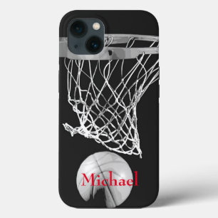 Basketball Artwork Ihr Name Schwarz-weiß Red Case-Mate iPhone Hülle
