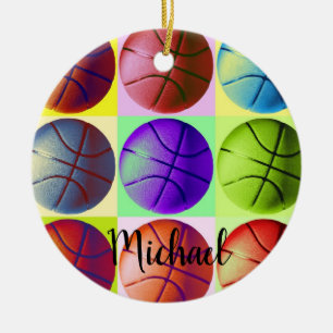 Basketball Artwork Ihren Namen individuell Keramik Ornament