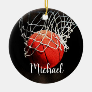 Basketball Artwork Ihren Namen individuell Keramik Ornament