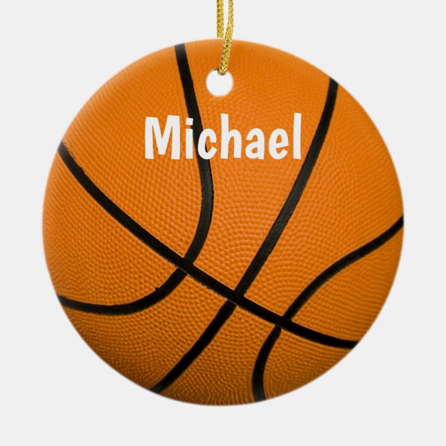 Basketball Artwork Ihren Namen individuell Keramik Ornament (Vorne)