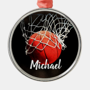Basketball Artwork Ihren Namen individuell Ornament Aus Metall