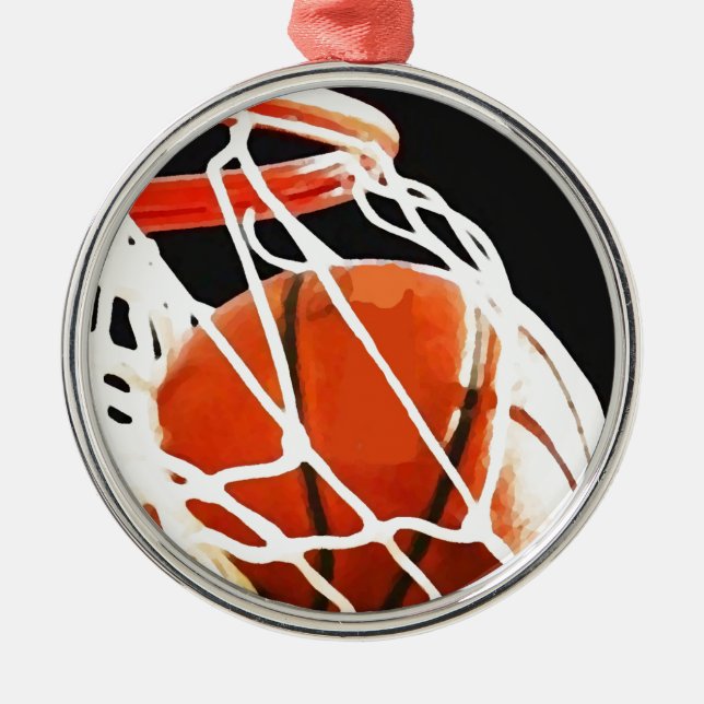 Basketball-Artwork Ornament Aus Metall (Vorne)