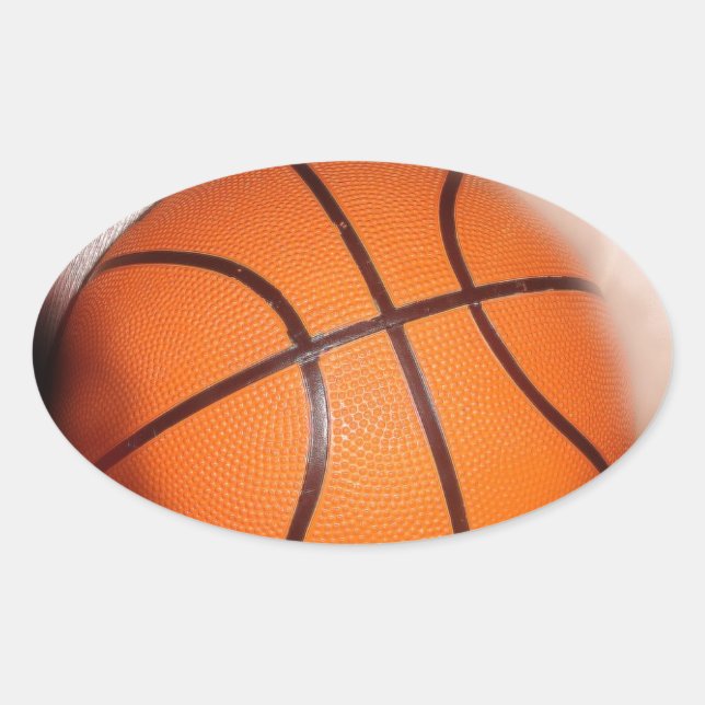 Basketball-Artwork Ovaler Aufkleber (Vorderseite)