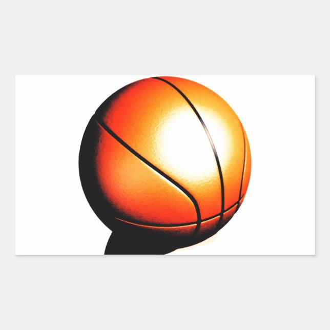 Basketball-Artwork Rechteckiger Aufkleber (Vorderseite)