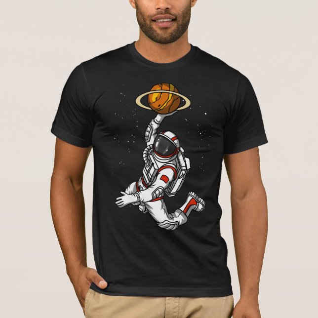 Basketball-Astronauten-Raum-Planet kosmisch T-Shirt (Vorderseite)