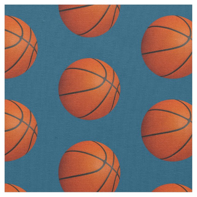 Basketball auf blau oder auf beliebigem Farbsportm Stoff (Nahaufnahme)
