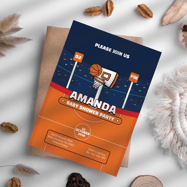 Basketball Baby Dusche Einladung (Von Creator hochgeladen)