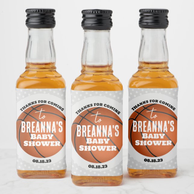 Basketball Baby Dusche Party Alkoholflaschenetikett (Flaschen)