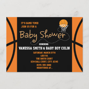 BASKETBALL BABY SHOWER Typografie-Party-Einladung Einladung