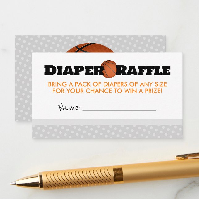 Basketball Babydusche Windelwaschmaschine Einsteck Begleitkarte (Basketball Baby Shower Diaper Raffle)