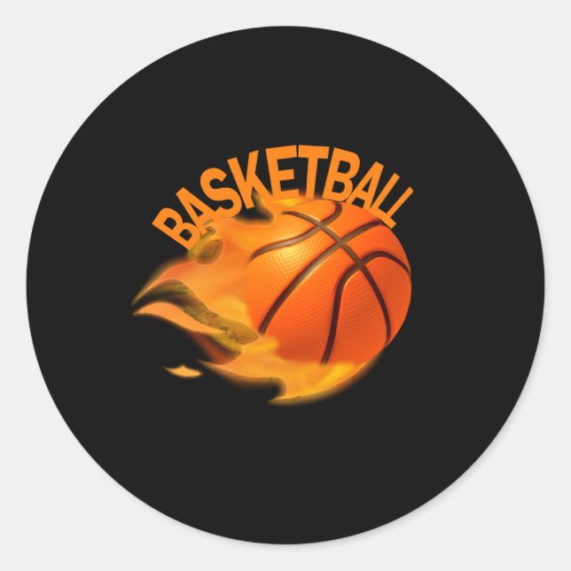 Basketball-Ball 2 Runder Aufkleber (Vorderseite)