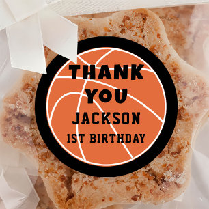 Basketball Ball Birthday Classic Round Sticker