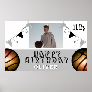 Basketball Ball Bunting Flags Foto Birthda Poster