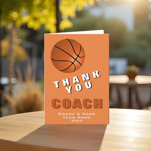 Basketball Ball Danke, Coach Card Dankeskarte (Von Creator hochgeladen)