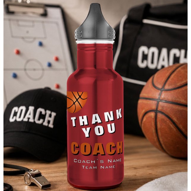 Basketball Ball Danke Trainer  Edelstahlflasche (Von Creator hochgeladen)