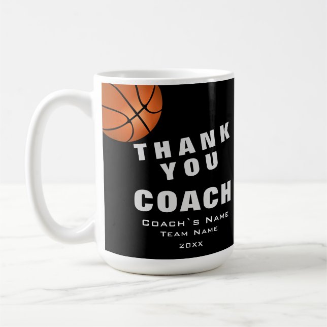 Basketball Ball Danke Trainer  Kaffeetasse (Links)