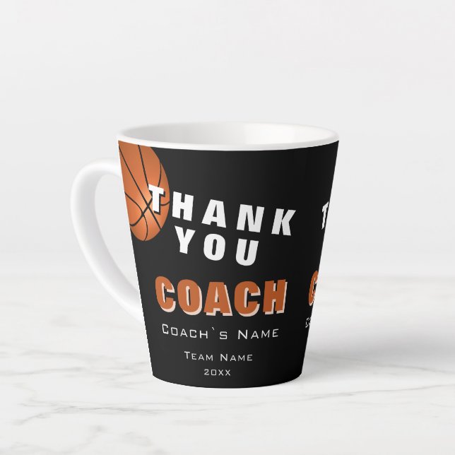Basketball Ball Danke Trainer  Milchtasse (Linke Ecke)