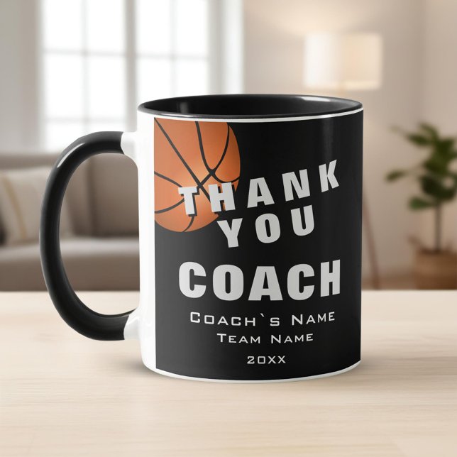 Basketball Ball Danke Trainer  Tasse (Von Creator hochgeladen)