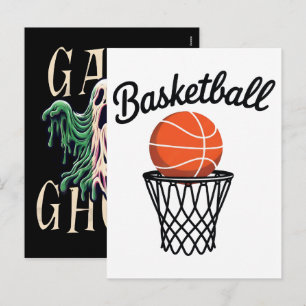 Basketball Ball Entering Net Vector T-Shirt Design Feiertagspostkarte