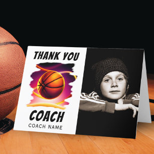 Basketball Ball Foto Danke Coach Card