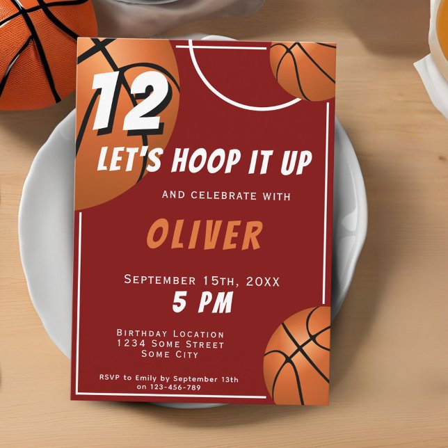 Basketball Ball Fun Sports Kids Birthday  Einladung (Von Creator hochgeladen)