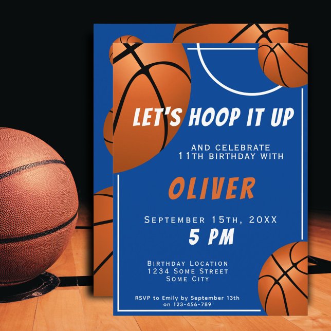 Basketball Ball Fun Sports Kindergeburtstag Einladung (Von Creator hochgeladen)