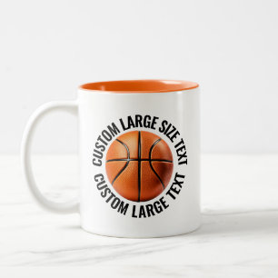 Basketball Ball & Großer Text ORANGE 11oz Custom Zweifarbige Tasse