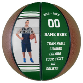 Basketball-Ball, grün und weiß, Personalisiertes F Basketball