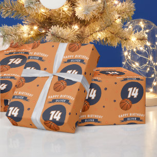 Basketball Ball Happy Birthday Sports Geschenkpapier